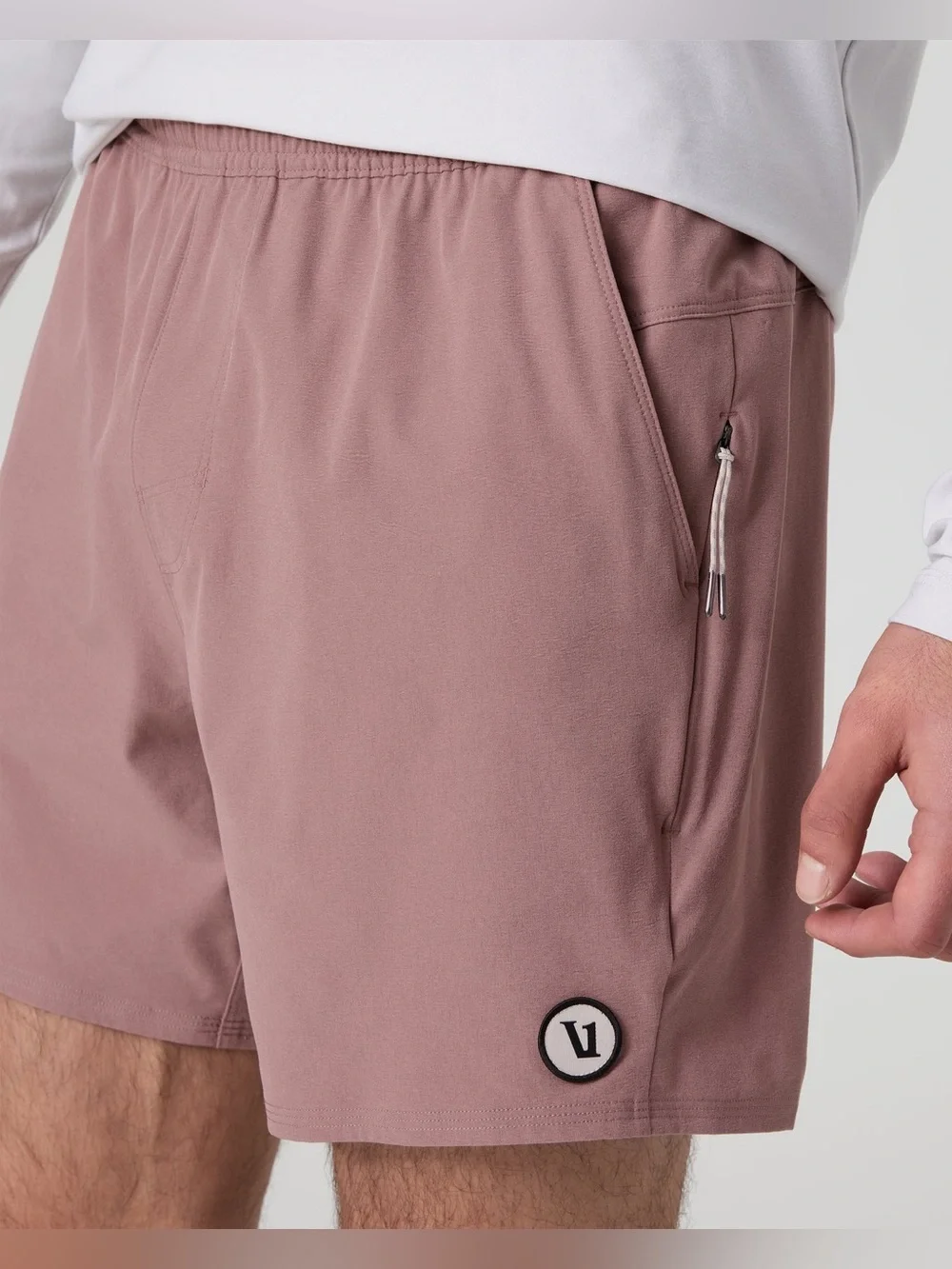 Vuori Men’s Unlined Maverick Volley Shorts in Zion Rose, Size Medium
